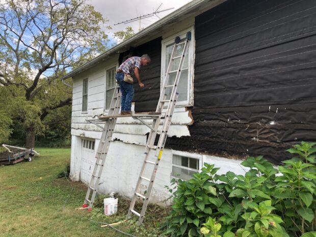 siding work before